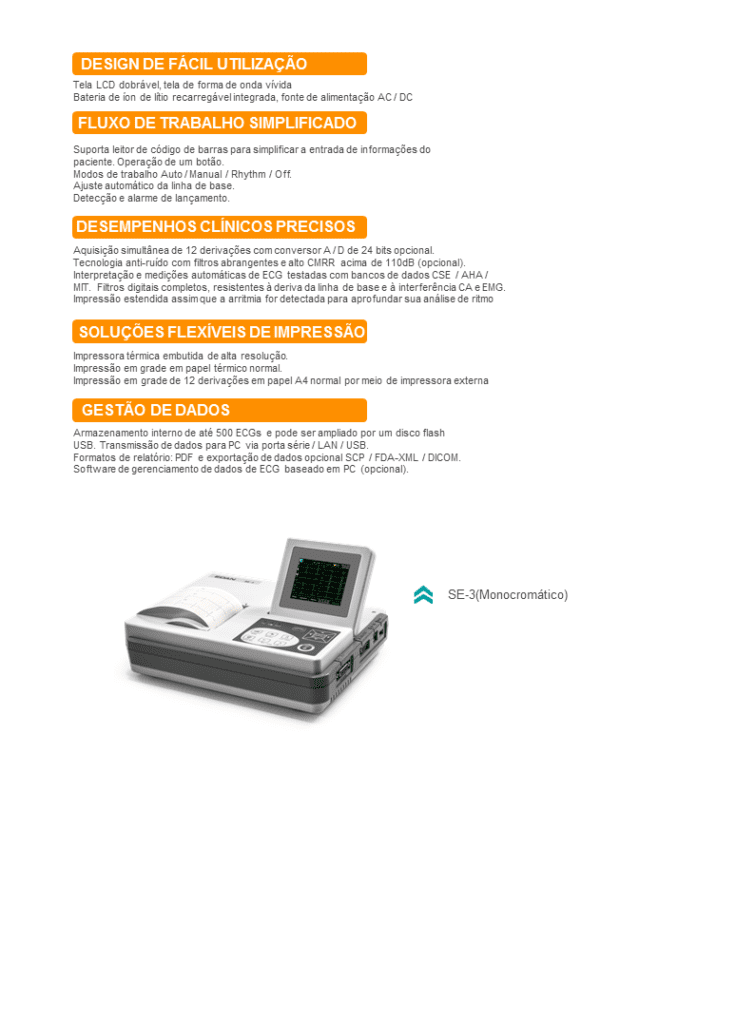 Eletrocardiograma (ECG) healthequipamentos